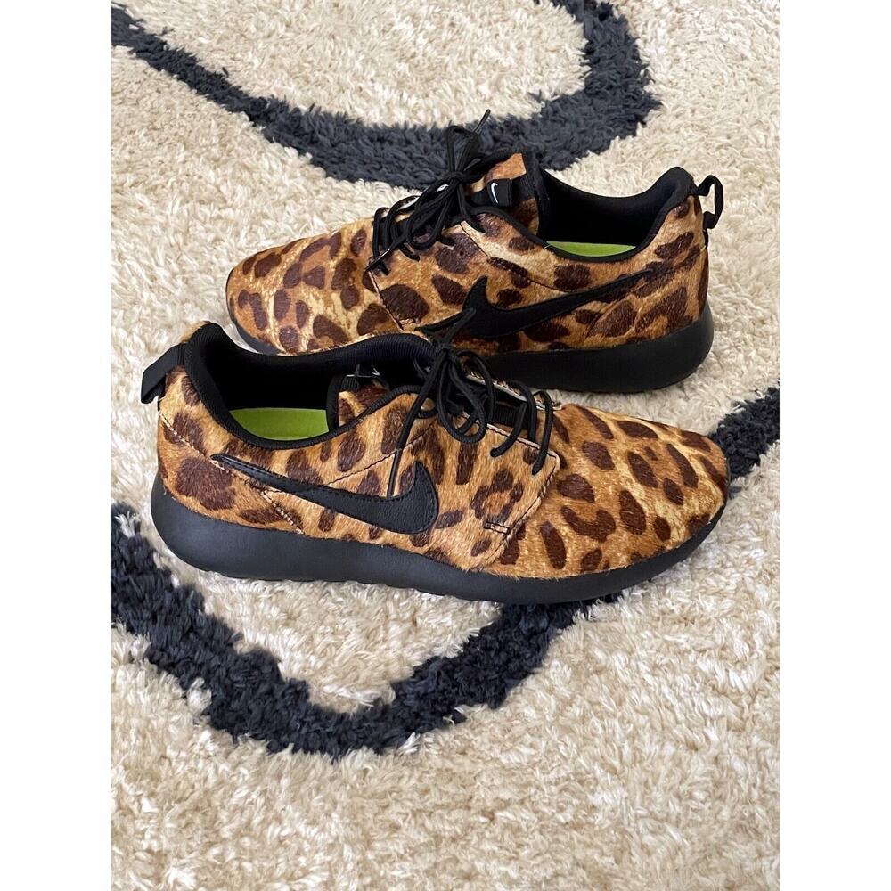 Nike ID Roshe RUN Leopard print pony hair 8.5 womens running shoe RARE